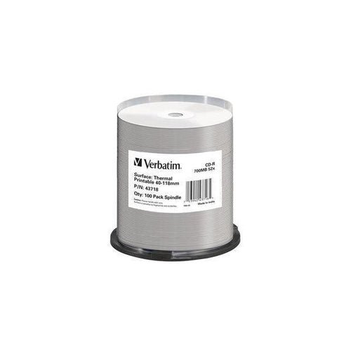 Verbatim CD-R Thermal Printable No ID Brand 700 MB 100 pz