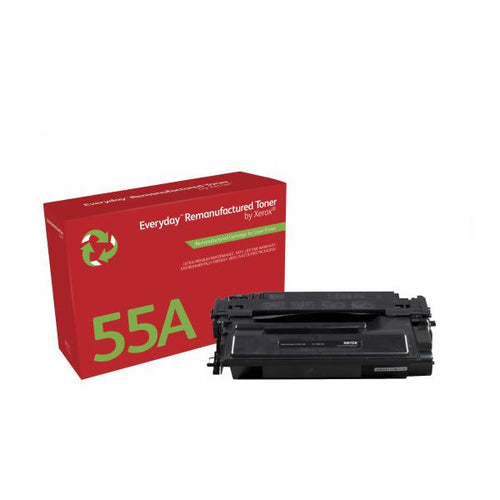 Toner rigenerato Everyday di Xerox Mono compatibile con HP 55A [CE255A], Capacit standard (HP LJ P3015 STANDARD YIELD - OEM CE255A)