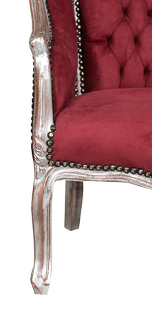 Biscottini Biscottini Poltrona Luigi XVI Faggio Intagliato Foglia Argento Anticato 57x63x80