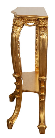 Biscottini Consolle Legno Biscottini Foglia Oro Antic Decoro Classico Italiano 80x27x87