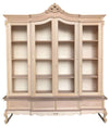 MOBILI 2G - Libreria vetrina 4 porte classica barocco legno grezzo 220x55x248