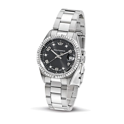 Orologio PHILIP WATCH donna Caribe data Diamond acciaio / nero