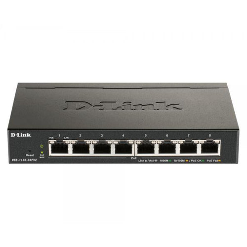 D-LINK SWITCH 8 PORTE GIGABIT POE SMART MANAGED