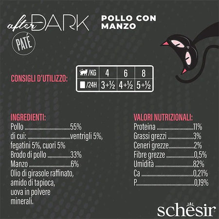 Schesir After Dark Pollo con Manzo Scatoletta per Gatti Adulti 80gr
