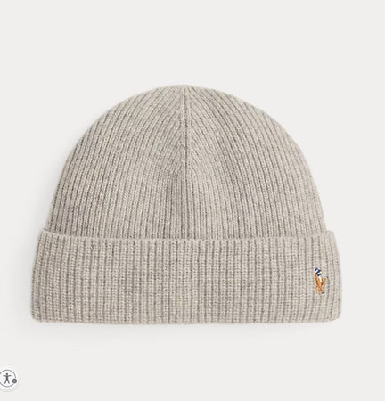 Berretto in misto lana con pony Beige ! Ralph Lauren , Eleganza Discreta