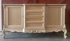 MOBILI 2G - Credenza 2 porte 4 cassetti classica barocco Legno grezzo 174x60x92