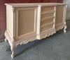 MOBILI 2G - Credenza 2 porte 4 cassetti classica barocco Legno grezzo 174x60x92