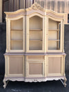 MOBILI 2G - Cristalliera 6 porte 1 cassetto classica barocco Legno grezzo 175x60x230