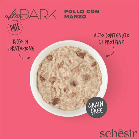 Schesir After Dark Pollo con Manzo Scatoletta per Gatti Adulti 80gr