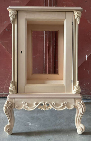 MOBILI 2G - Vetrina 1 anta classica barocco Legno grezzo 59x59x91