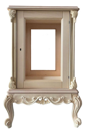 MOBILI 2G - Vetrina 1 anta classica barocco Legno grezzo 59x59x91