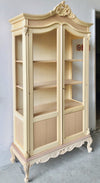 MOBILI 2G - Vetrina 2 ante classica barocco Legno grezzo 114x46x214