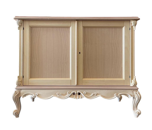 MOBILI 2G - Credenza 2 porte classica barocco Legno grezzo 118x56x92