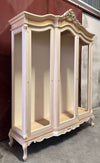 MOBILI 2G - Vetrina 3 ante classica barocco Legno grezzo 173x53x221