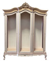 MOBILI 2G - Vetrina 3 ante classica barocco Legno grezzo 173x53x221