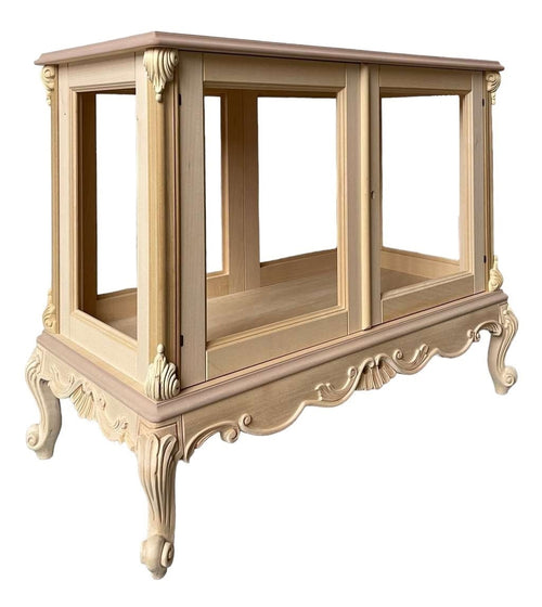 MOBILI 2G - Vetrina 2 ante classica barocco Legno grezzo 113x58x91
