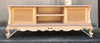 MOBILI 2G - Porta tv 2 cassetti classico barocco Legno grezzo 153x45x55