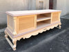 MOBILI 2G - Porta tv 2 cassetti classico barocco Legno grezzo 153x45x55