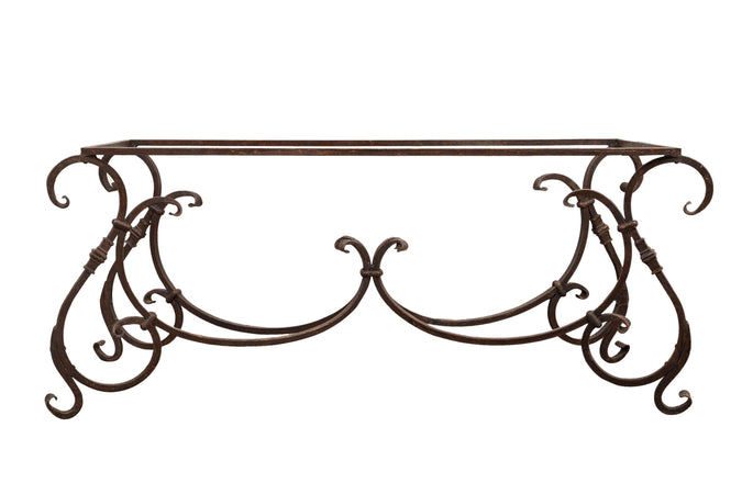 Biscottini Base Tavolo Biscottini Ferro Battuto Robusta Artigianale 195x65x74 per Piani