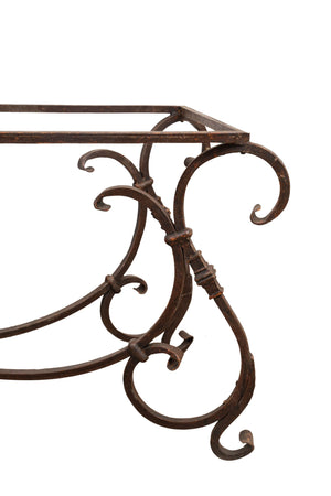 Biscottini Base Tavolo Biscottini Ferro Battuto Robusta Artigianale 195x65x74 per Piani