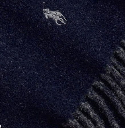 Sciarpa con Frange ! Ralph Lauren double-face in misto lana