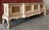 MOBILI 2G - Porta tv 4 ante classico barocco Legno grezzo 190x45x70