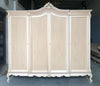 MOBILI 2G - Armadio 4 porte classico barocco Legno grezzo 225x73x230