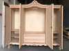 MOBILI 2G - Armadio 4 porte classico barocco Legno grezzo 225x73x230