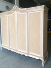 MOBILI 2G - Armadio 4 porte classico barocco Legno grezzo 225x73x230