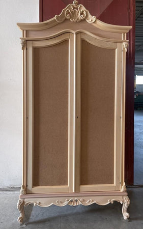 MOBILI 2G - Armadio 2 porte classico barocco Legno grezzo 114x63x214