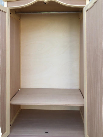 MOBILI 2G - Armadio 2 porte classico barocco Legno grezzo 114x63x214