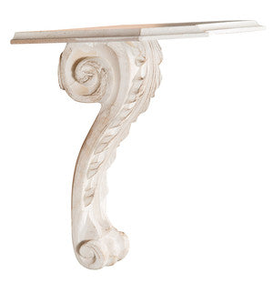 Biscottini Mensola Muro Biscottini Legno Bianco Anticato 39x24x33 Artigianale Italiano