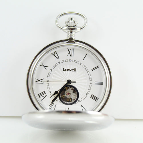 Orologio da tasca carica manuale Lowell con movimento a vista PO8131