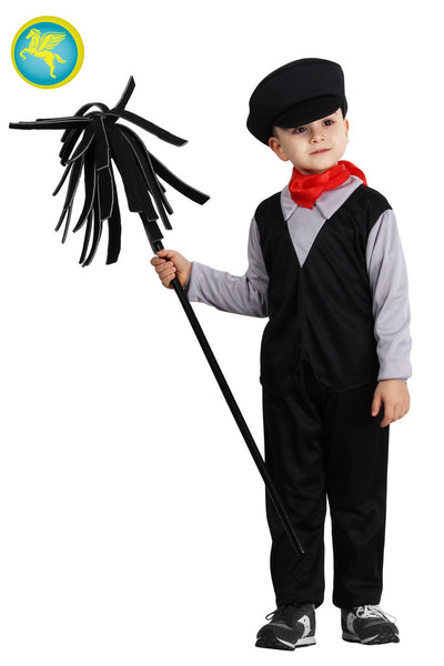 COSTUME CARNEVALE  SPAZZACAMINO BAMBINO DA 3 A 12 ANNI - PEGASUS 8539-A-2