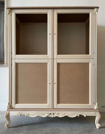 MOBILI 2G - Credenza 4 porte 2 cassetti classica barocco Legno grezzo 142x55x180