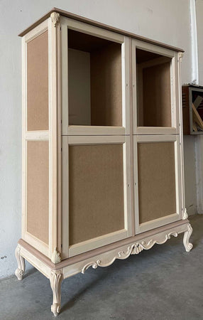 MOBILI 2G - Credenza 4 porte 2 cassetti classica barocco Legno grezzo 142x55x180