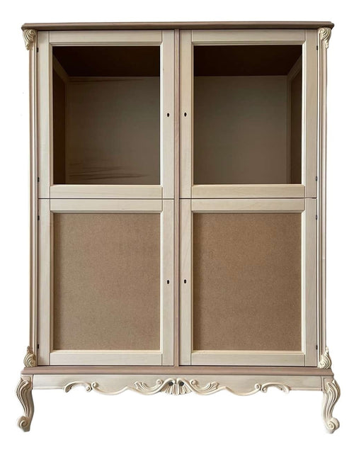 MOBILI 2G - Credenza 4 porte 2 cassetti classica barocco Legno grezzo 142x55x180