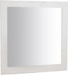 Biscottini Specchiera quadrata a muro in legno massello di tiglio finitura bianca anticata L100xPR3xH100 cm Made in Italy