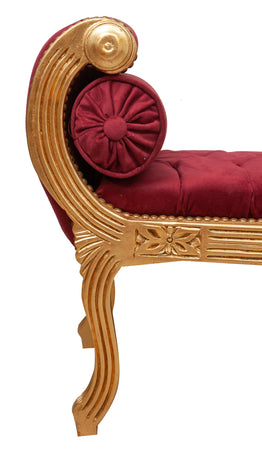 Biscottini Biscottini Panchetta Luigi XVI Stile Francese Intagliata Foglia Oro 130x55x75