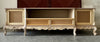 MOBILI 2G - Porta tv 2 ante 2 cassetti classico barocco Legno grezzo 258x60x76