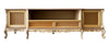 MOBILI 2G - Porta tv 2 ante 2 cassetti classico barocco Legno grezzo 258x60x76