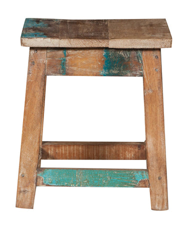 Biscottini Biscottini Panchetto Quadrato Legno Teak Riciclato 26x26x30 Artigianale