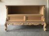 MOBILI 2G - Porta tv 2 cassetti classico barocco Legno grezzo 118x46x76