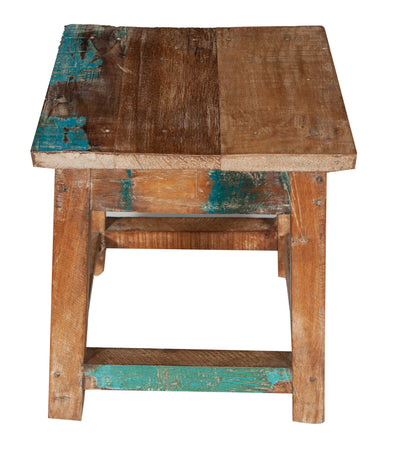 Biscottini Biscottini Panchetto Quadrato Legno Teak Riciclato 26x26x30 Artigianale