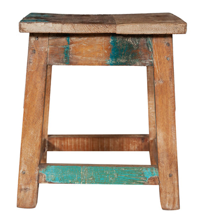 Biscottini Biscottini Panchetto Quadrato Legno Teak Riciclato 26x26x30 Artigianale