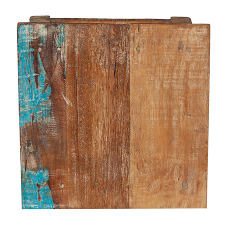 Biscottini Biscottini Panchetto Quadrato Legno Teak Riciclato 26x26x30 Artigianale