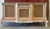 MOBILI 2G - Credenza 3 porte 1 cassetto classica barocco Legno grezzo 174x60x92