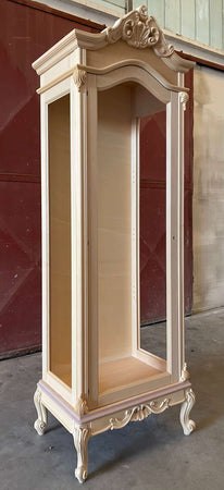 MOBILI 2G - Vetrina 1 anta classica barocco Legno grezzo 72x46x214