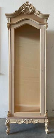 MOBILI 2G - Vetrina 1 anta classica barocco Legno grezzo 72x46x214