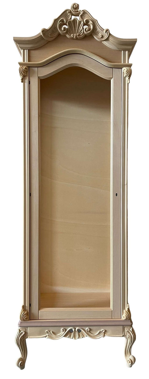 MOBILI 2G - Vetrina 1 anta classica barocco Legno grezzo 72x46x214